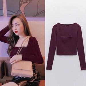 ZARA SQUARE NECK SHIRT